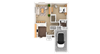 Opal 1 Bedroom 1 Bathroom Duplex, 863 sq. ft., at Barton Farms Apartments and Duplexes in Greenwood, IN 46143